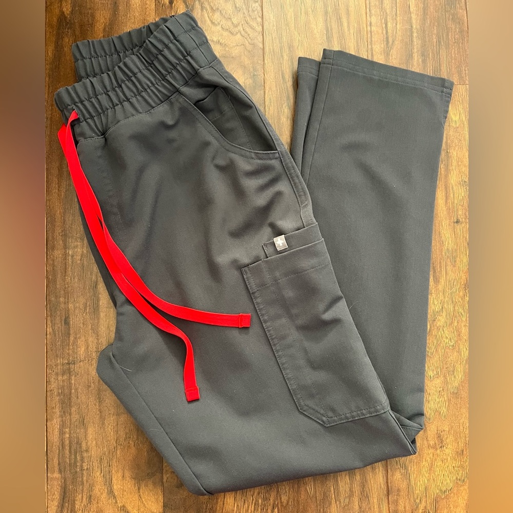 XS Petite Charcoal High-wasted Yola Scrub Pants